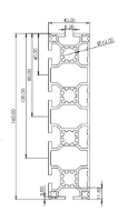 1.11.040160.64LP - aluminium Profiel 40x160, 6E LP