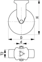 1.45.11125 - Bokwiel met een boutgat met Ø125